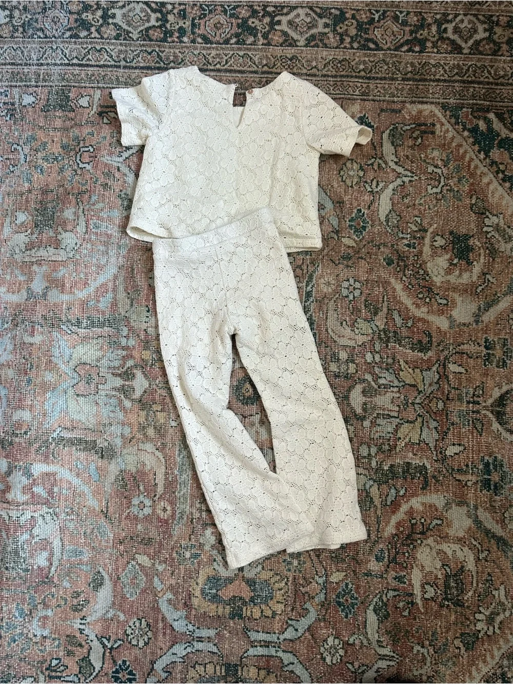 H&M Cream Lace Two-Piece Bootcut Set